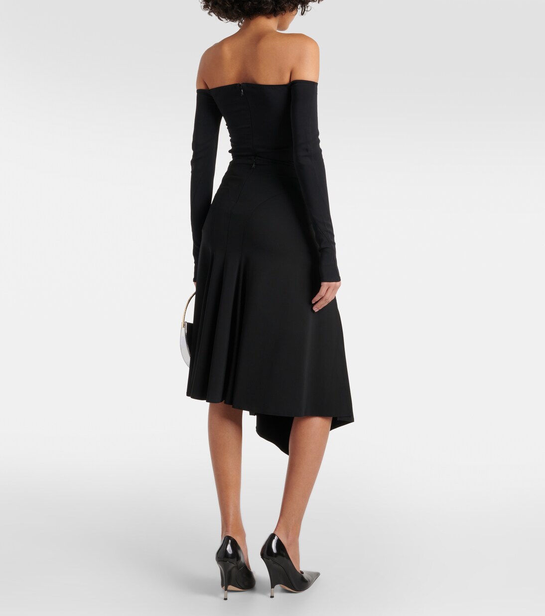 Logo asymmetric midi skirt | Mugler