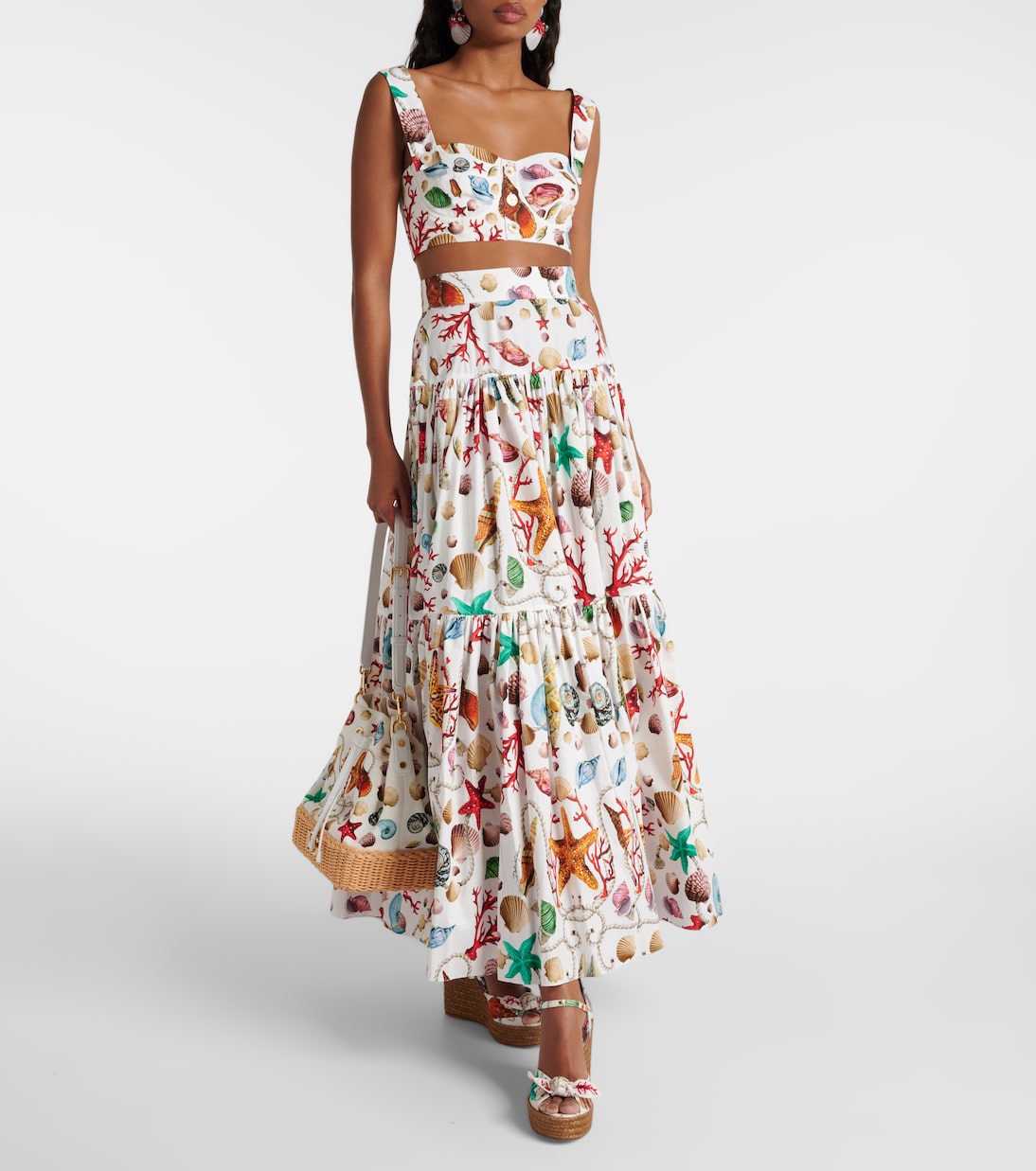 Sandalias con cuña Capri Cava estampadas | Dolce&Gabbana