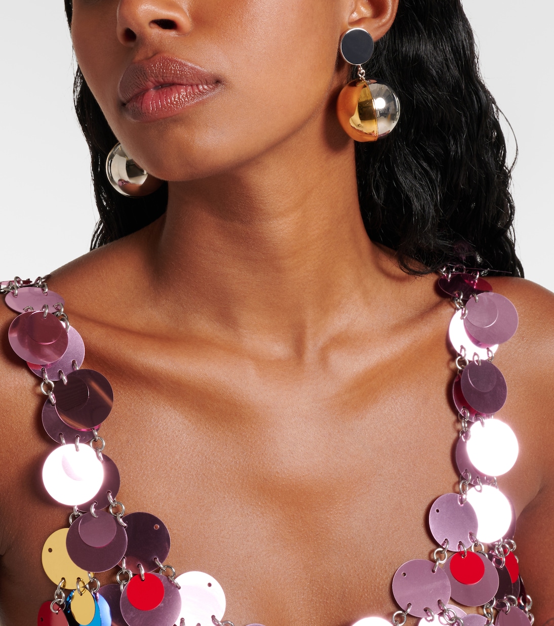 Colorblocked clip-on earrings | Rabanne