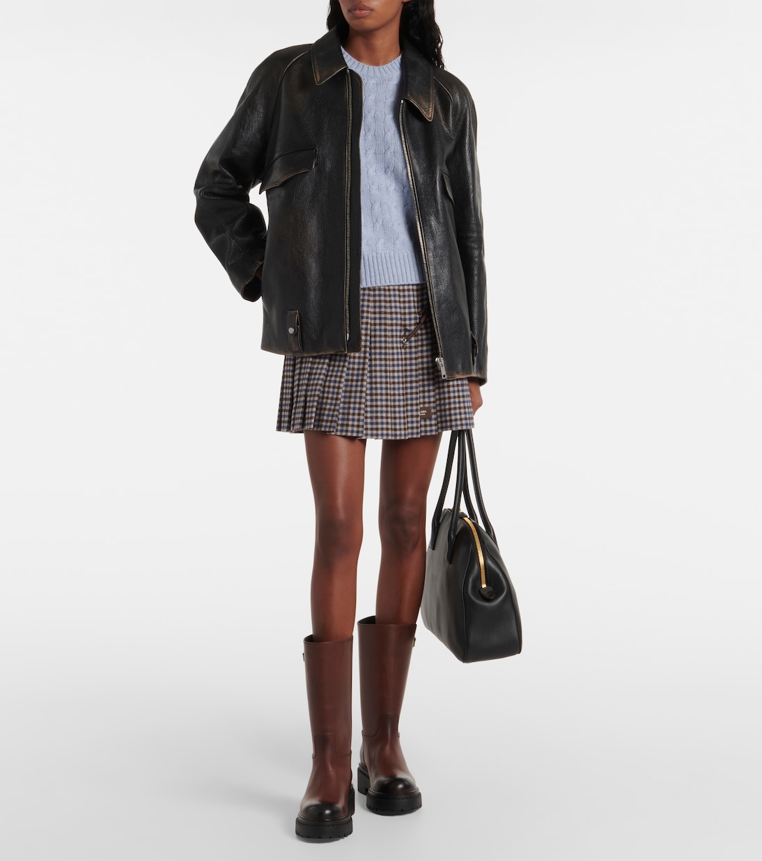 Logo leather boots | Prada