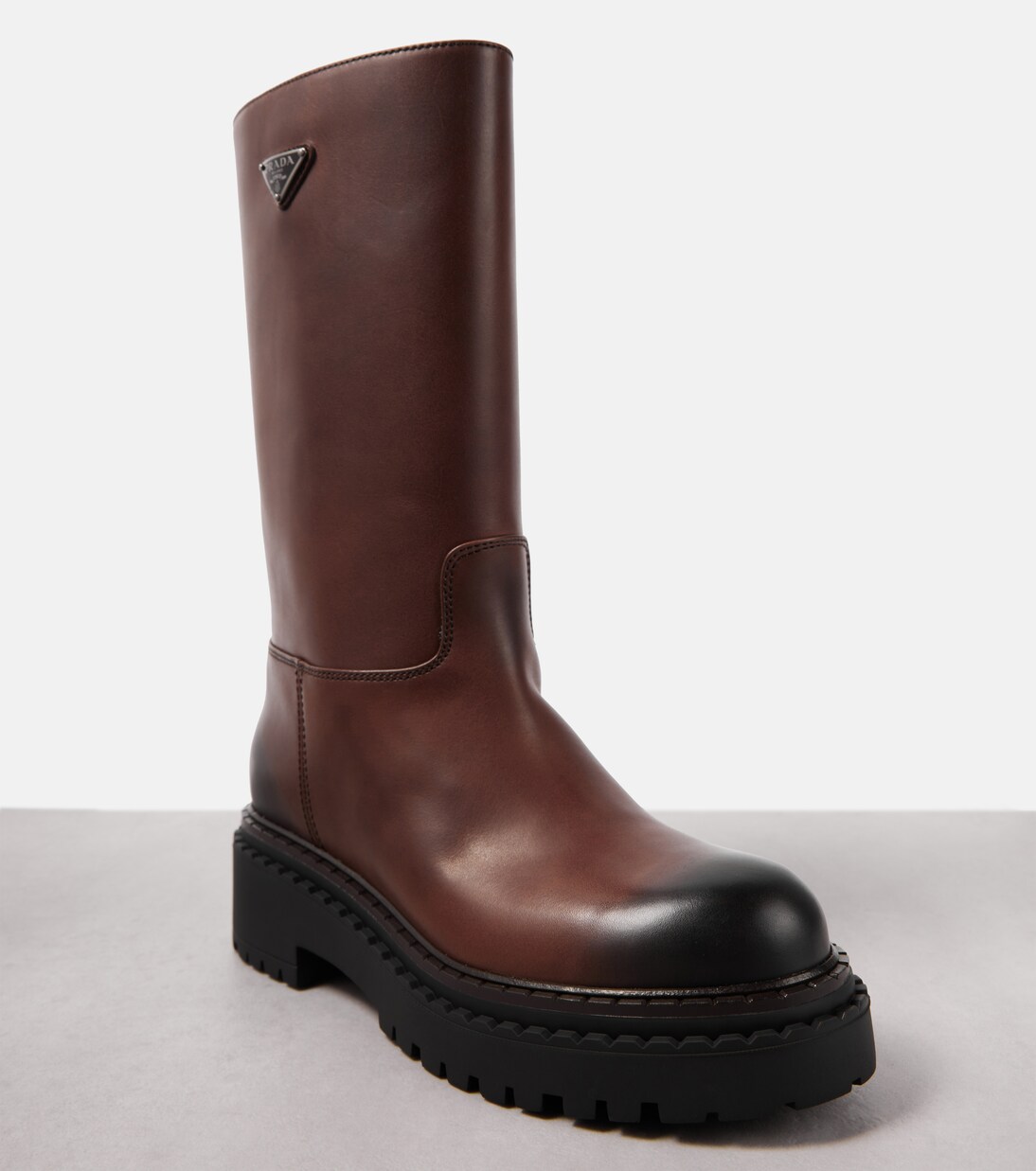 Logo leather boots | Prada