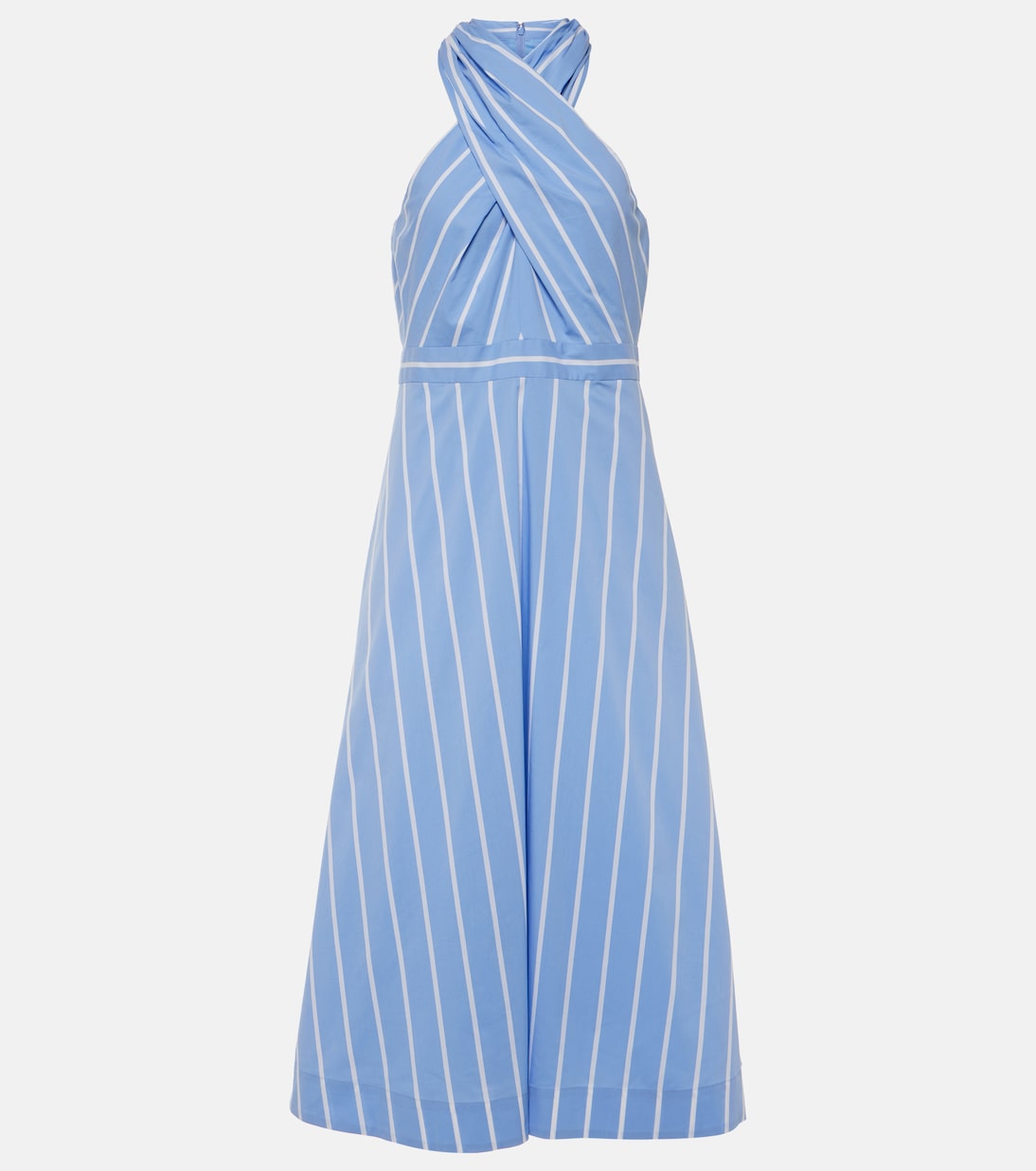 Robe midi Baylee rayée en coton mélangé | Veronica Beard