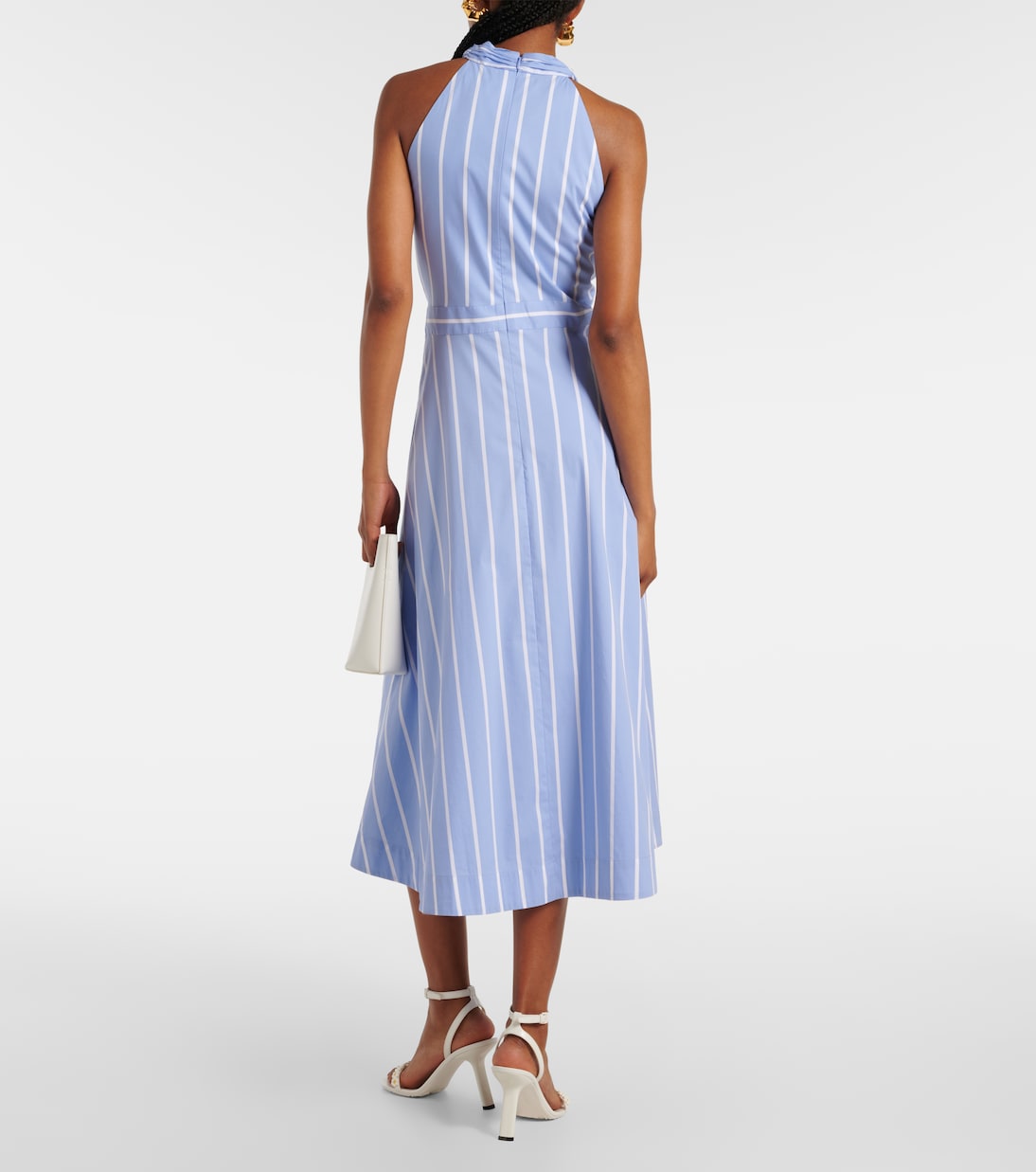 Robe midi Baylee rayée en coton mélangé | Veronica Beard