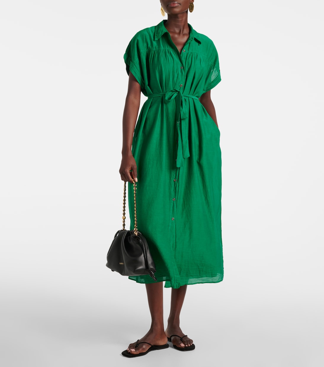 Robe chemise Marla en coton et soie | Velvet