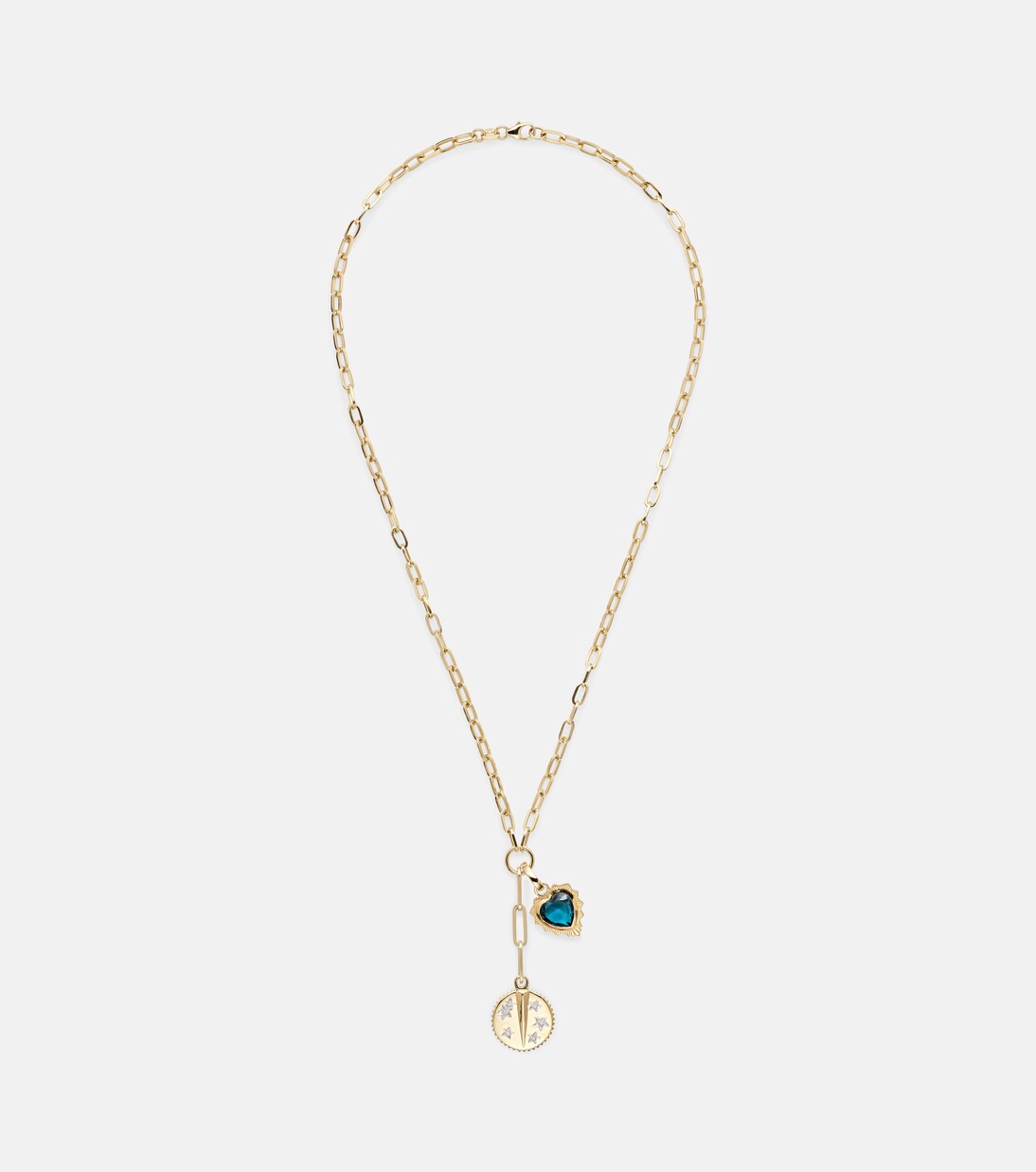 Resilience & True Love 18kt gold charm necklace with diamonds | FoundRae