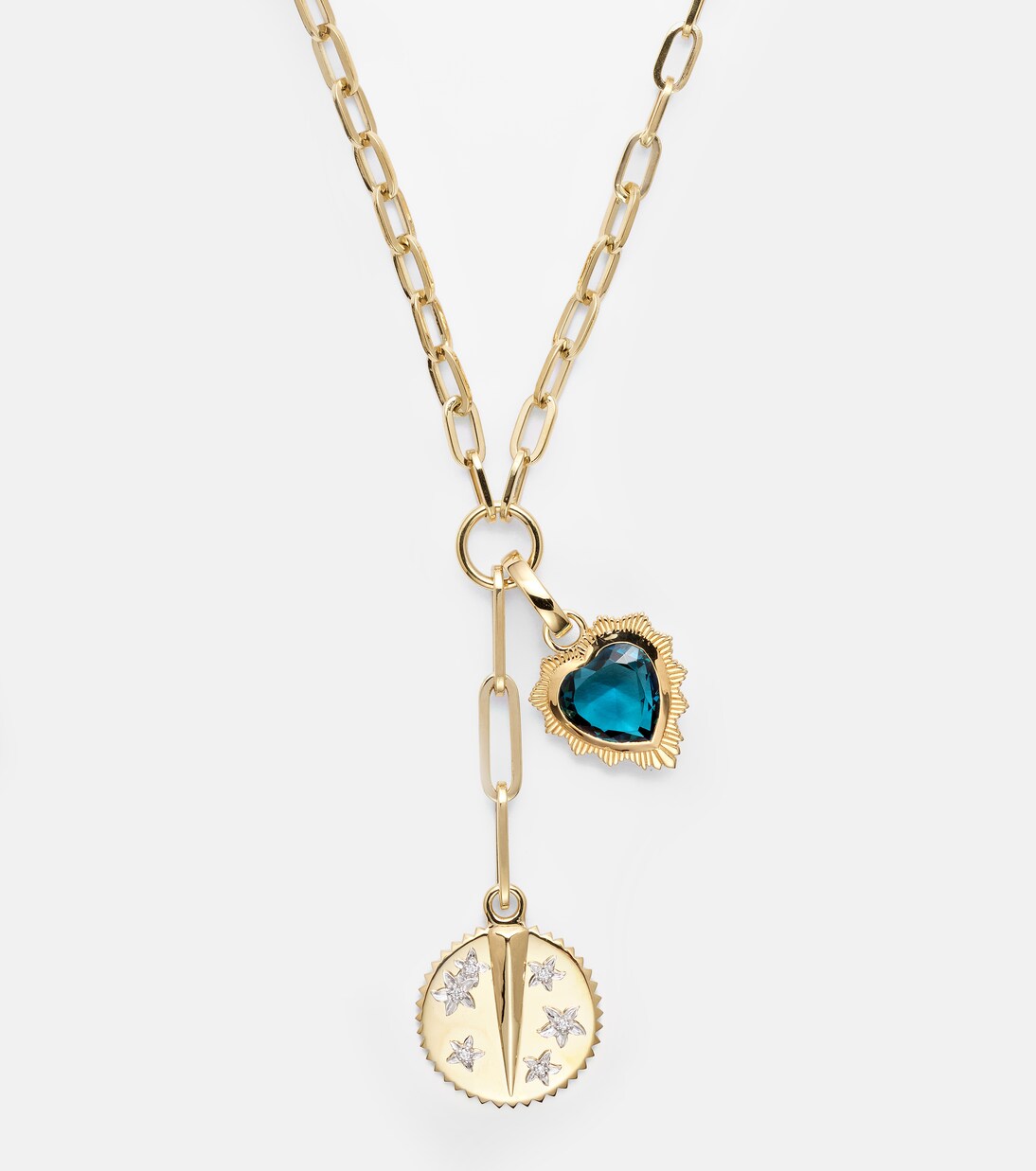 Resilience & True Love 18kt gold charm necklace with diamonds | FoundRae