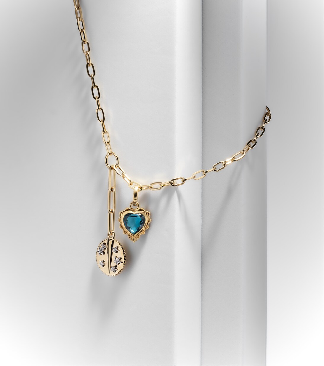Resilience & True Love 18kt gold charm necklace with diamonds | FoundRae