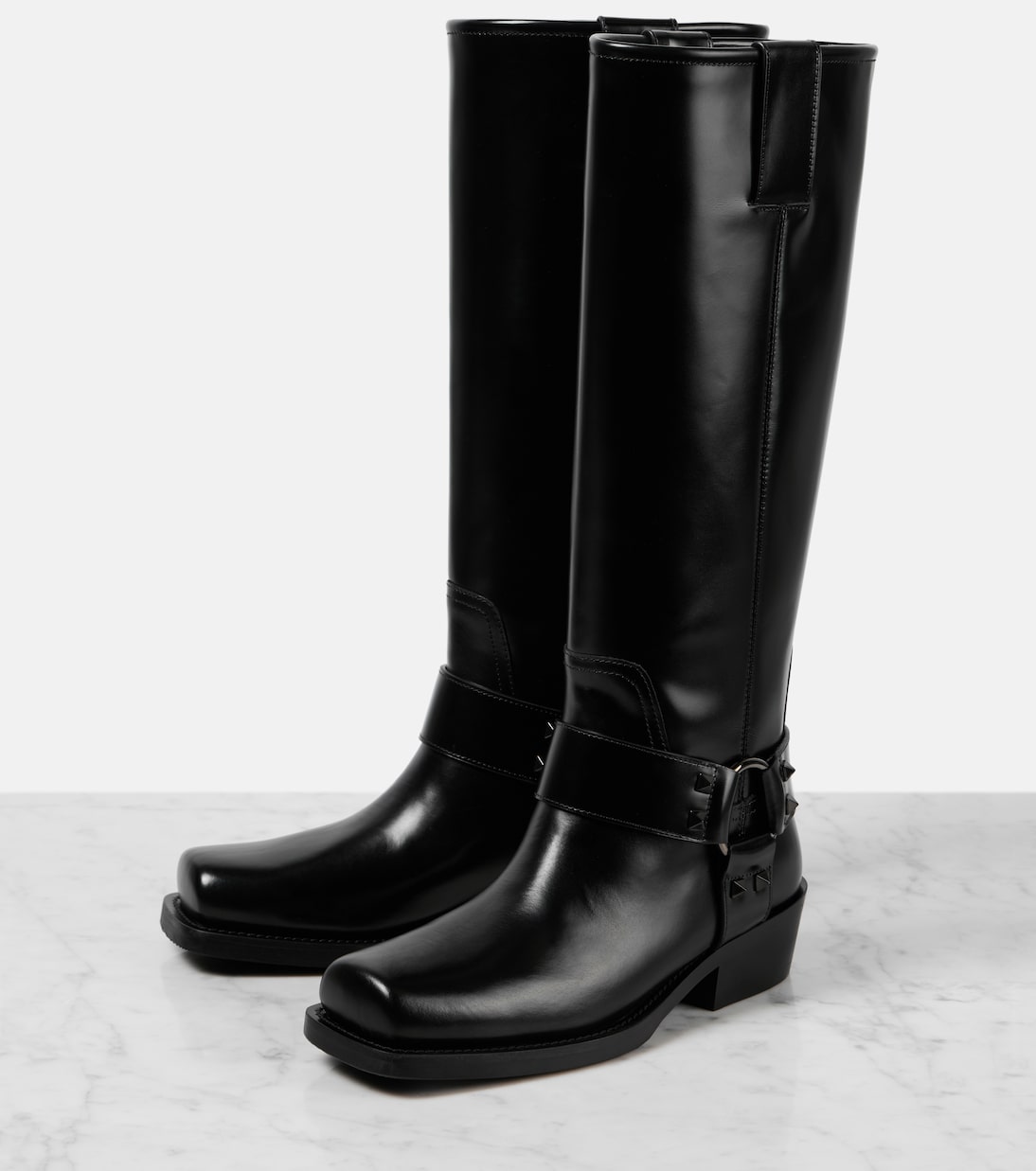 Bikerstiefel Rockstud aus Leder | Valentino Garavani