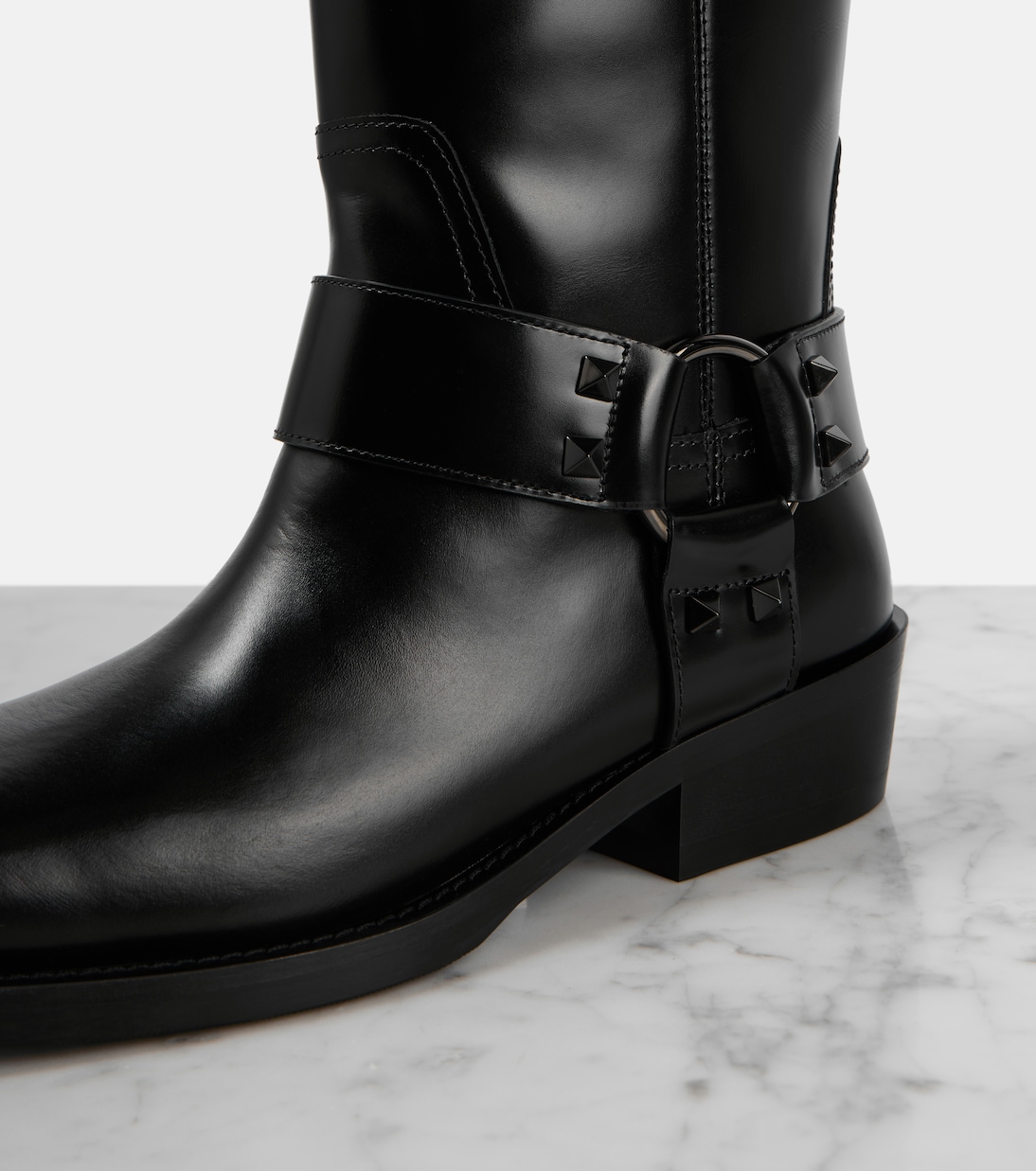 Bikerstiefel Rockstud aus Leder | Valentino Garavani