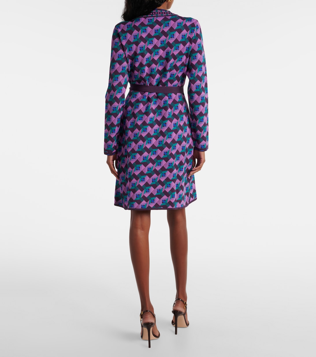 Edwina knitted jacquard wrap dress | Diane von Furstenberg