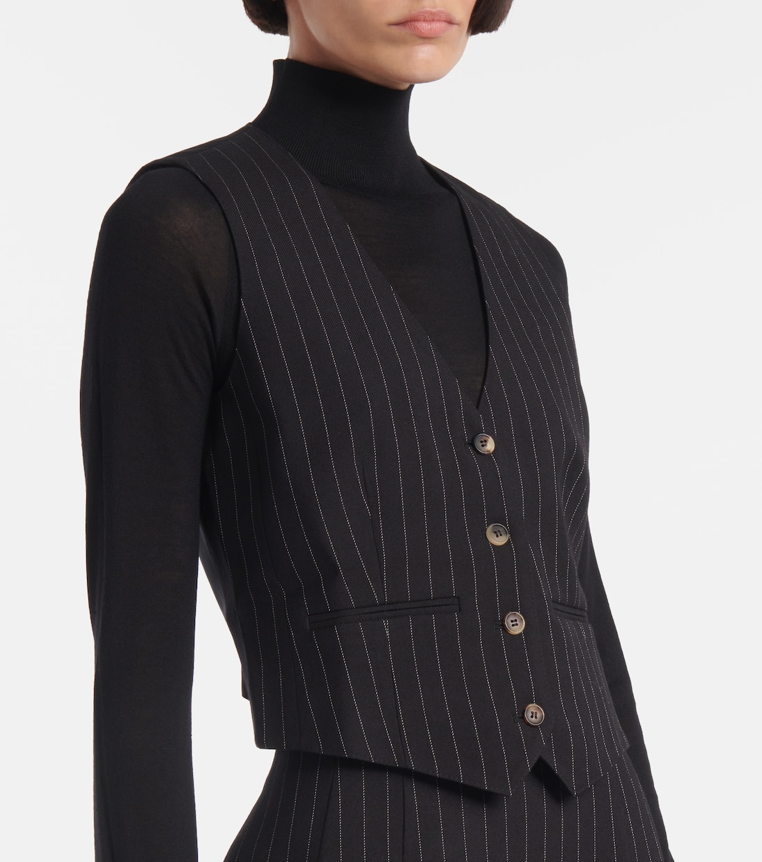 Pinstripe wool vest  | Wardrobe.NYC