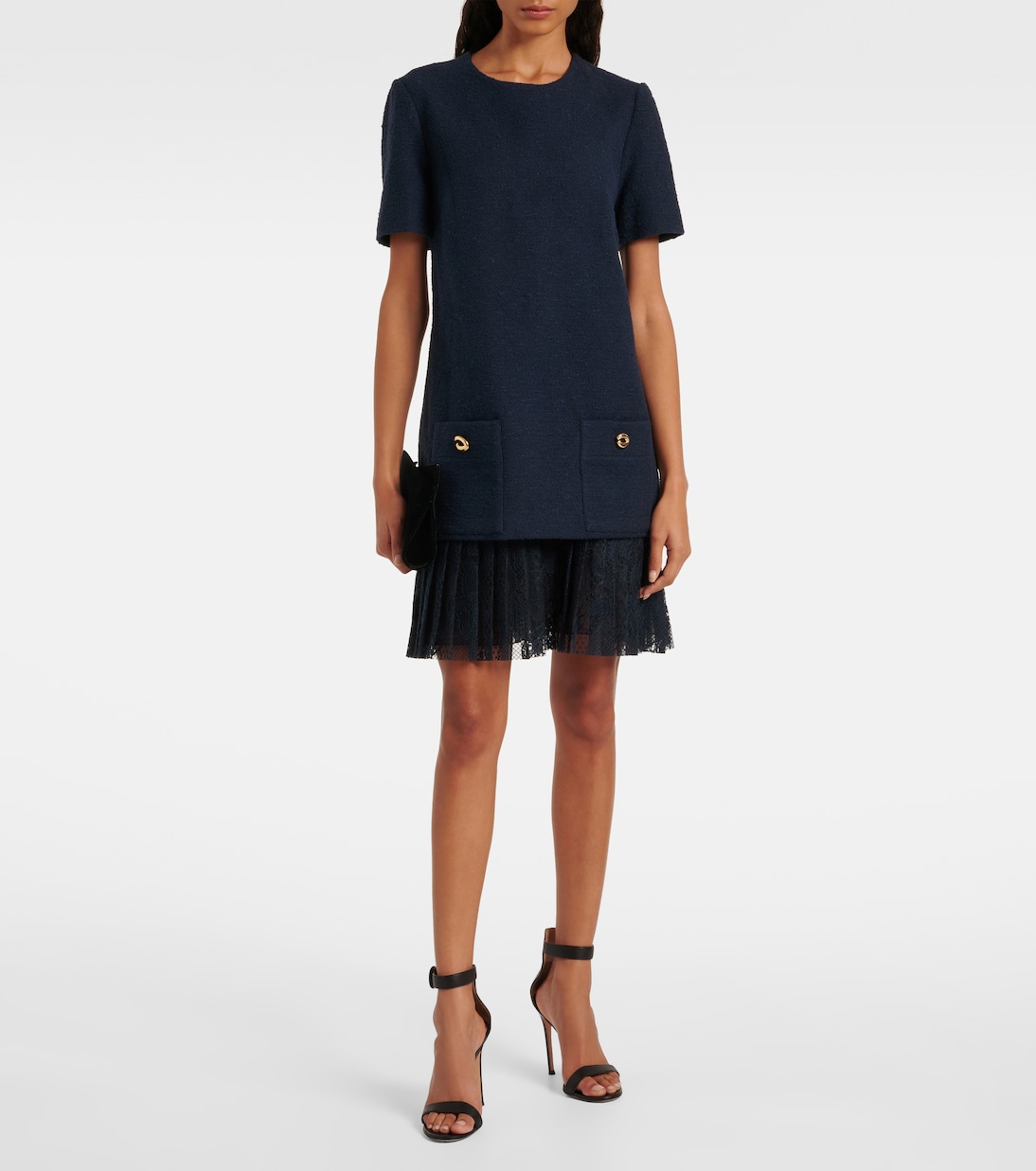 Minikleid aus Tweed und Spitze | Oscar de la Renta