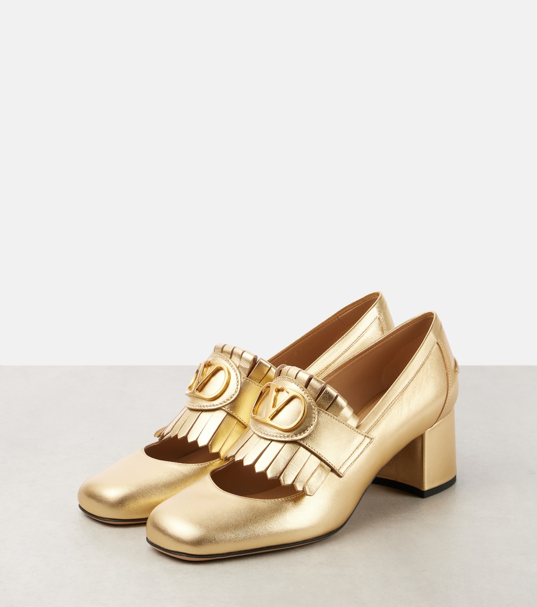 VLogo Signature fringed leather loafer pumps | Valentino Garavani