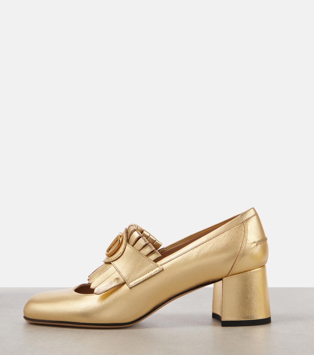 VLogo Signature fringed leather loafer pumps | Valentino Garavani