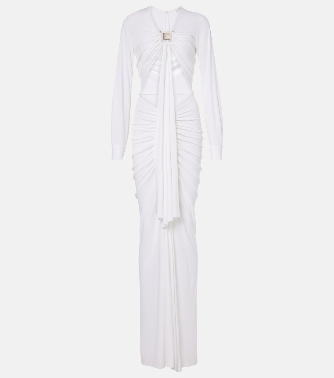 缀饰缩褶针织长礼服 | Christopher Esber