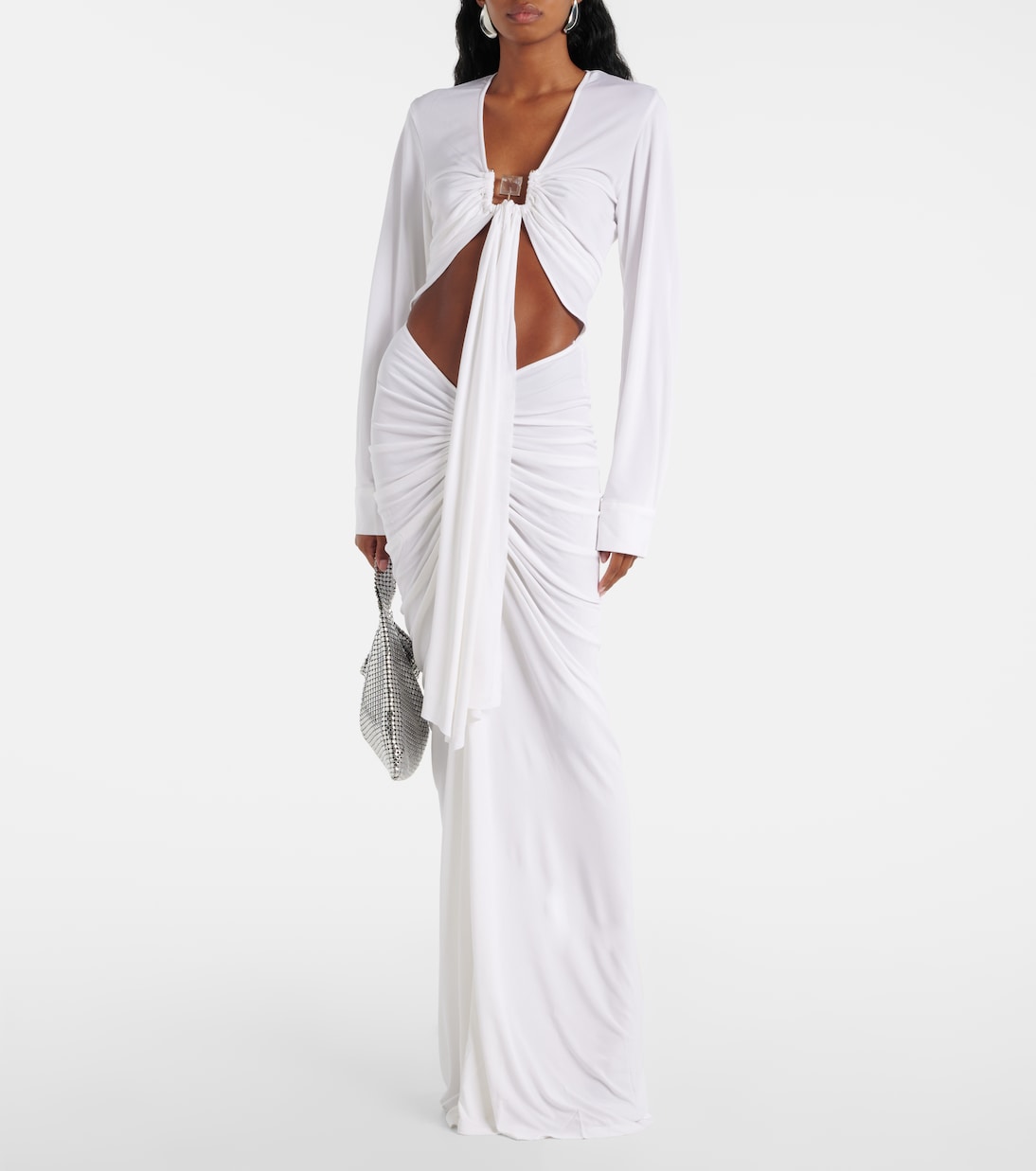 缀饰缩褶针织长礼服 | Christopher Esber