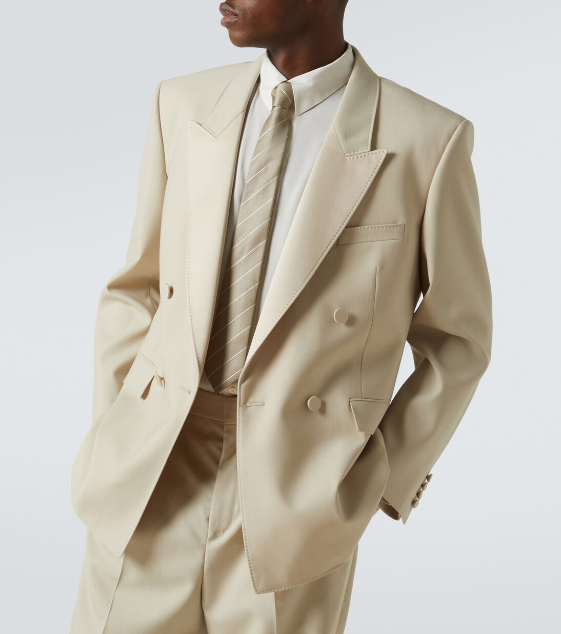 Double-breasted wool tuxedo jacket | Saint Laurent