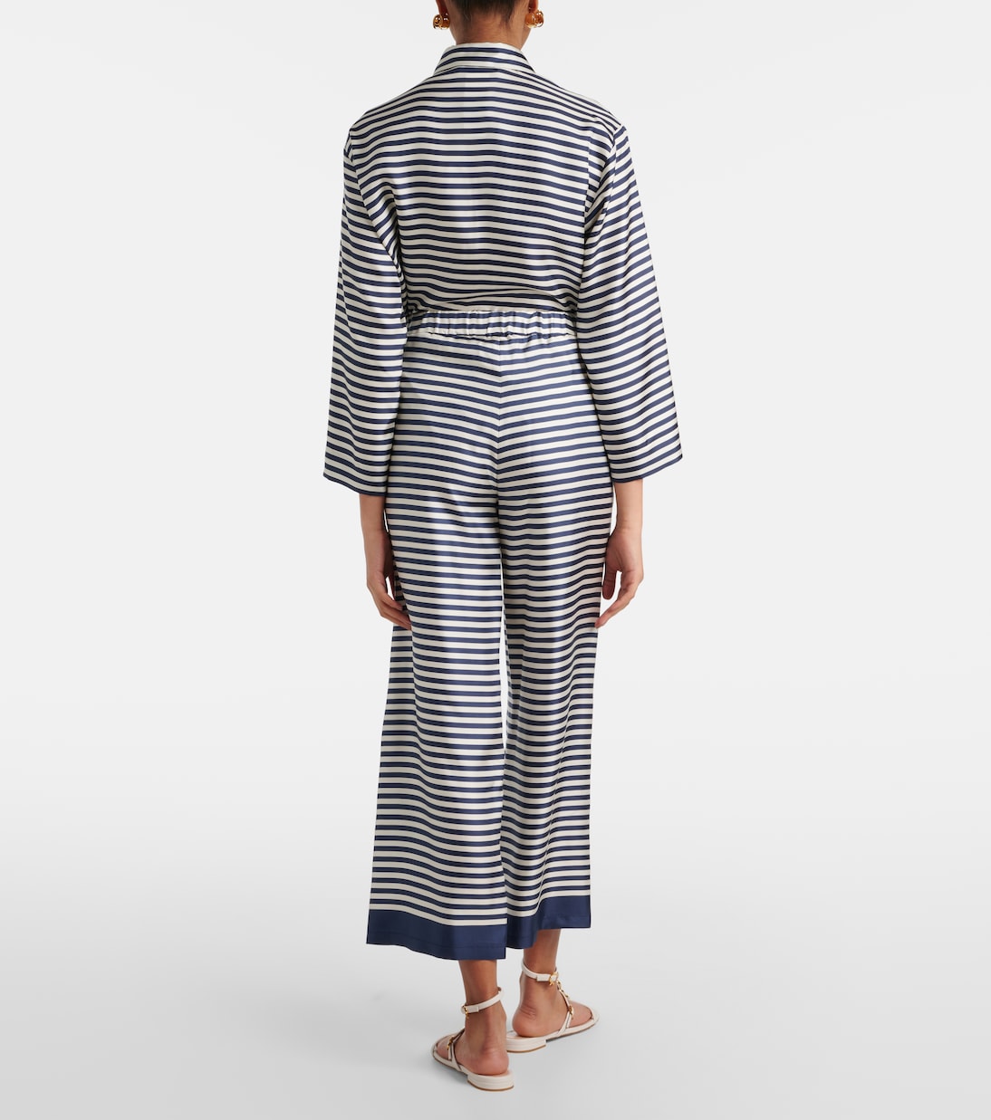 Pantalon ample Nine rayé en soie | 'S Max Mara