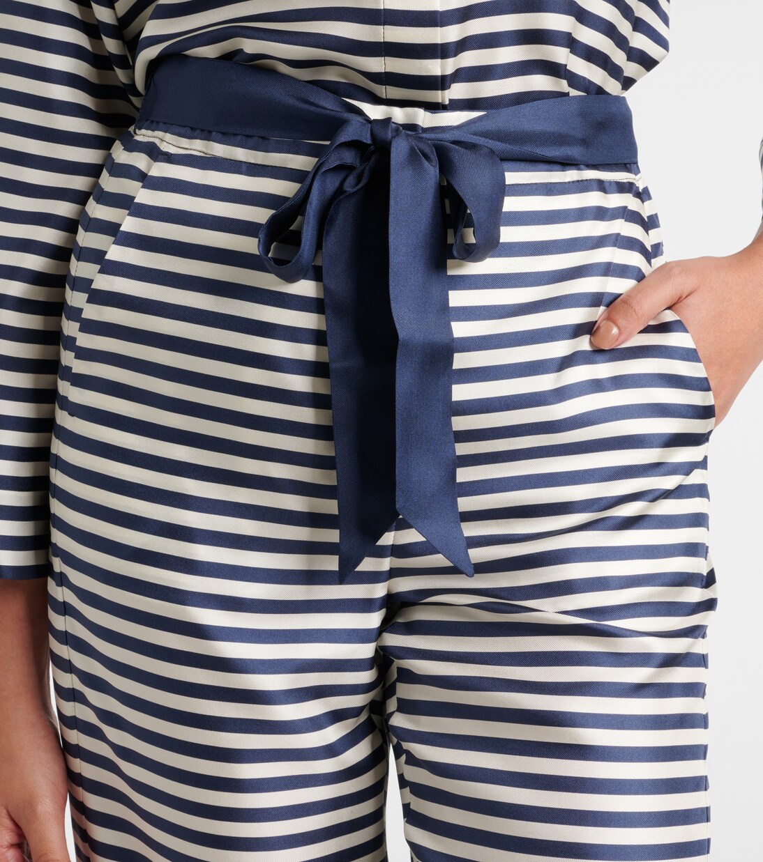 Pantalon ample Nine rayé en soie | 'S Max Mara