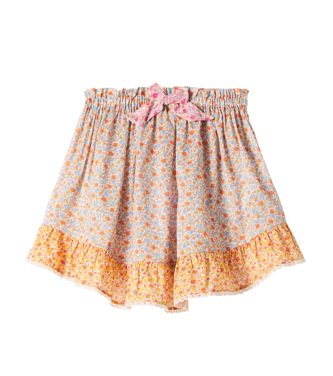 Falda Lucky de algodón floral con encaje | Zimmermann Kids
