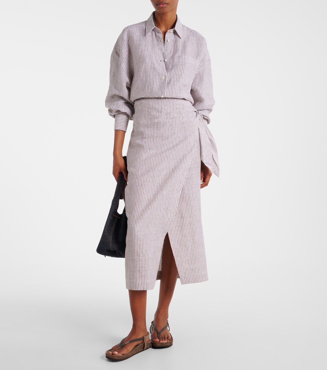 Monili striped linen shirt | Brunello Cucinelli