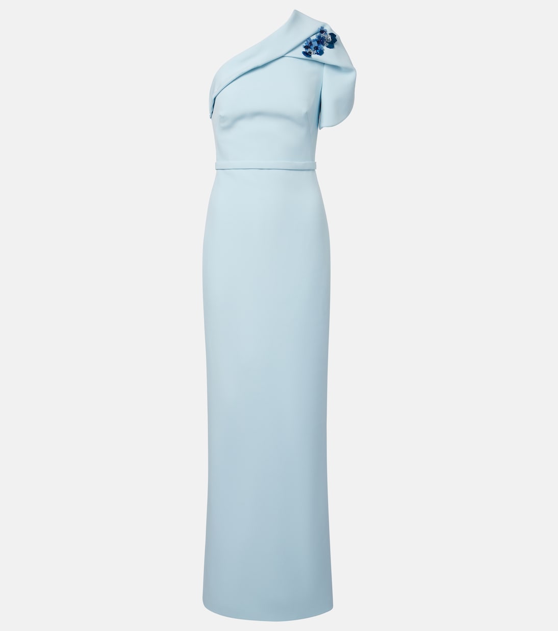 One-shoulder belted crêpe gown | Safiyaa