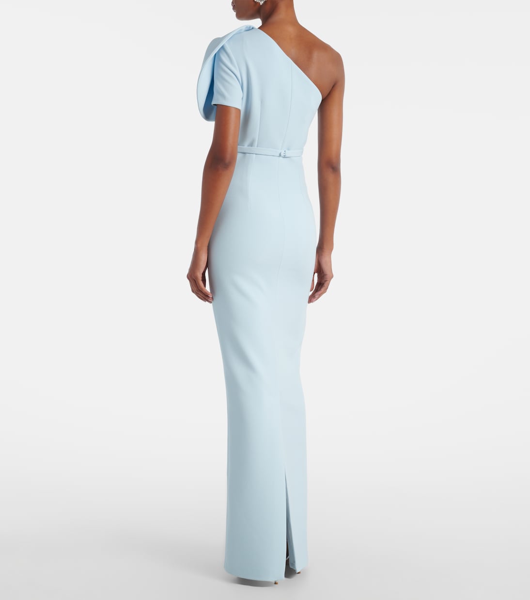 One-shoulder belted crêpe gown | Safiyaa