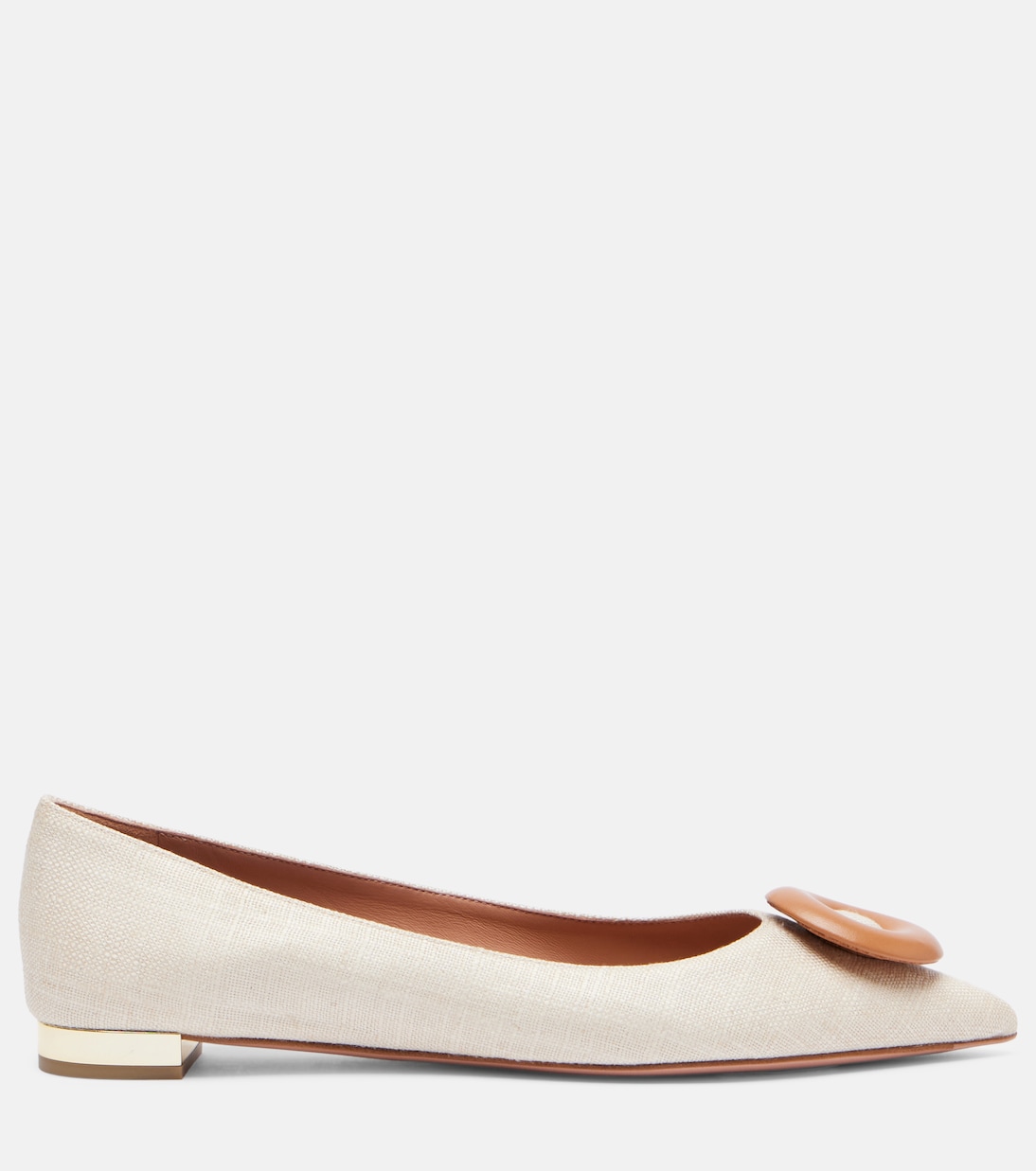 Hoop leather-trimmed ballet flats | Aquazzura