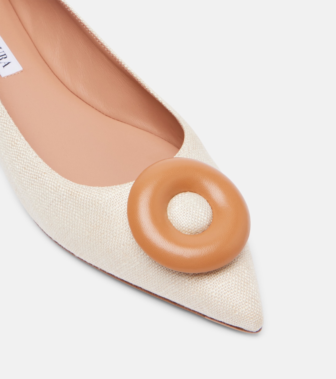 Hoop leather-trimmed ballet flats | Aquazzura