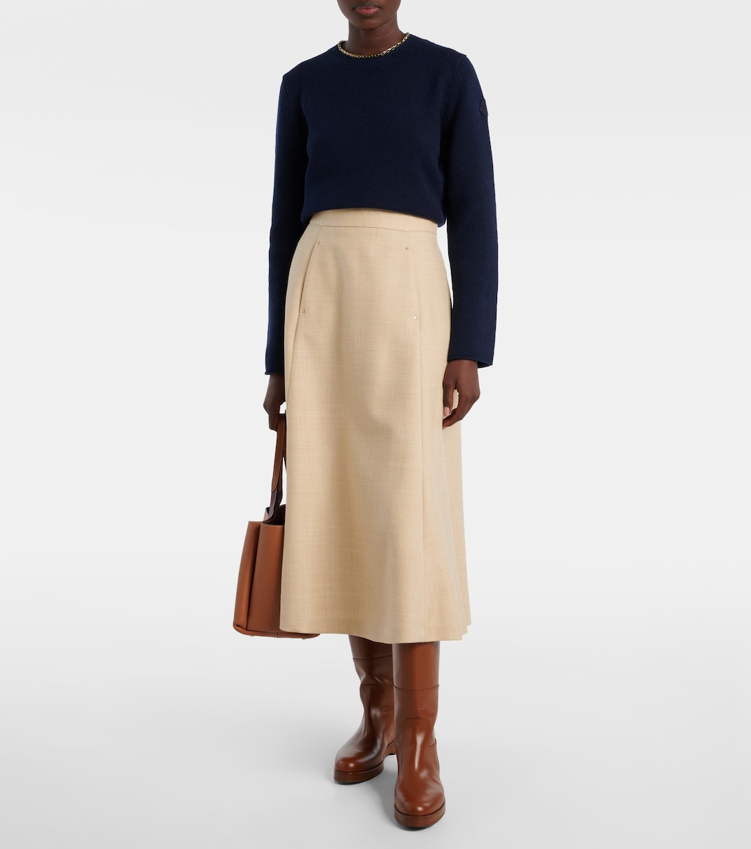 Virgin wool midi skirt | Moncler