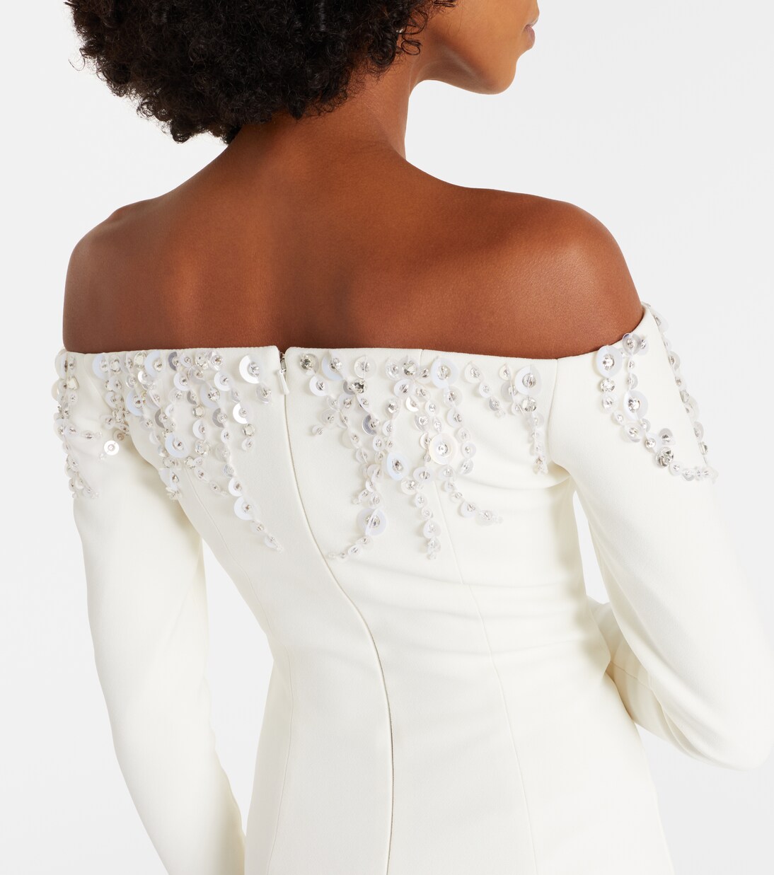 Bridal Robe Gioia aus Crêpe mit Kristallen | Safiyaa