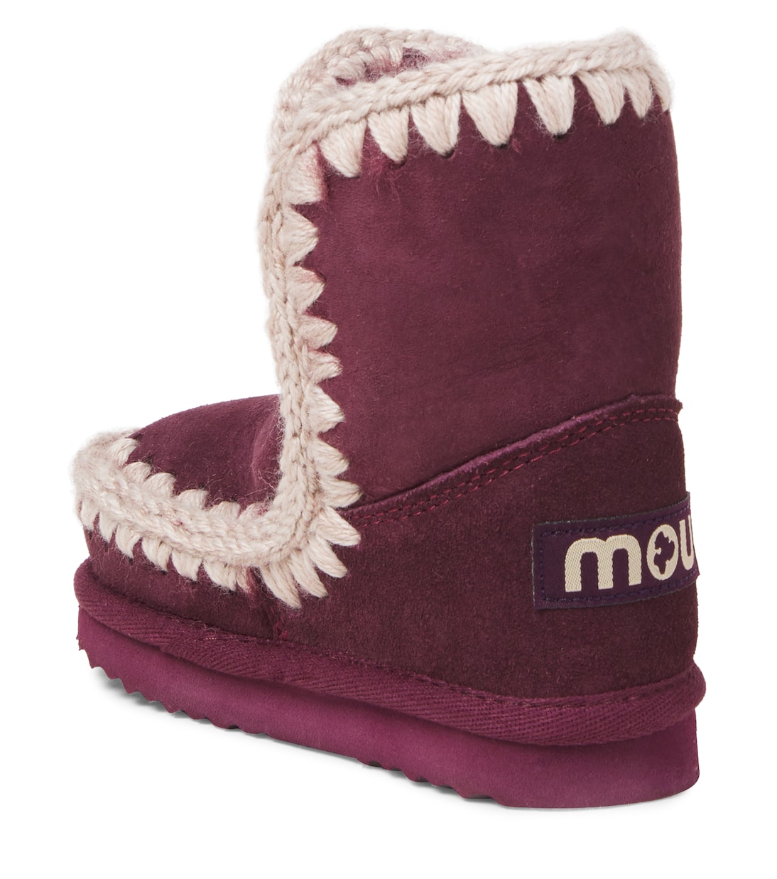 Embroidered shearling-lined suede boots | Mou Kids