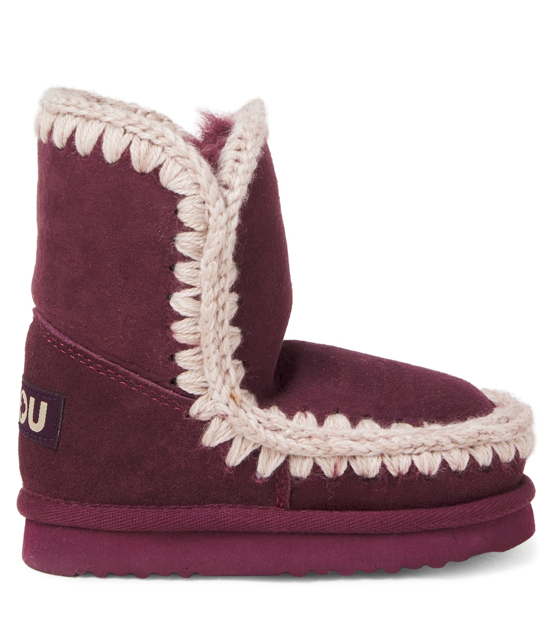 Embroidered shearling-lined suede boots | Mou Kids