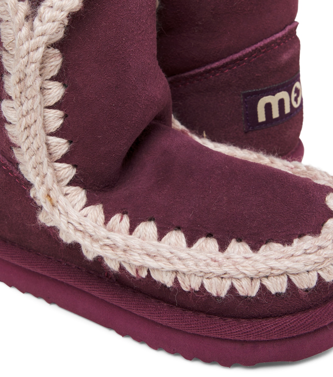 Embroidered shearling-lined suede boots | Mou Kids
