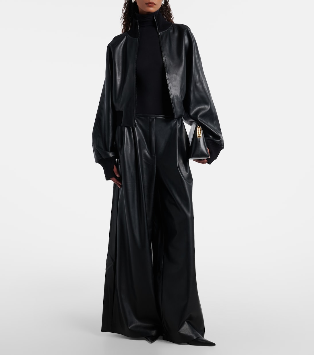 Pleated high-rise wide-leg pants | Norma Kamali