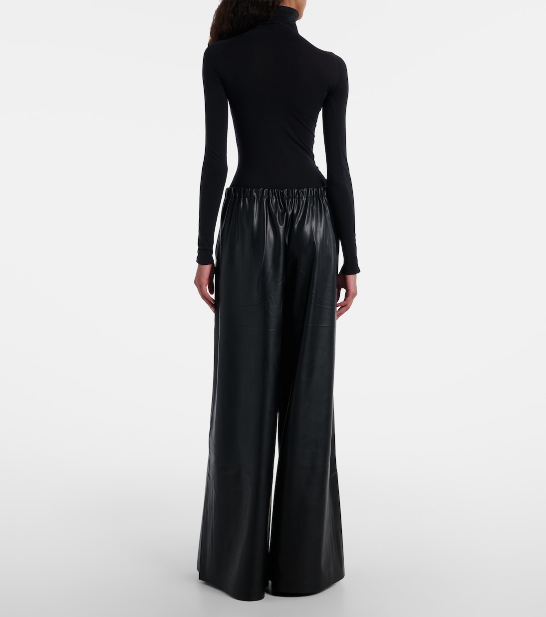 Pleated high-rise wide-leg pants | Norma Kamali
