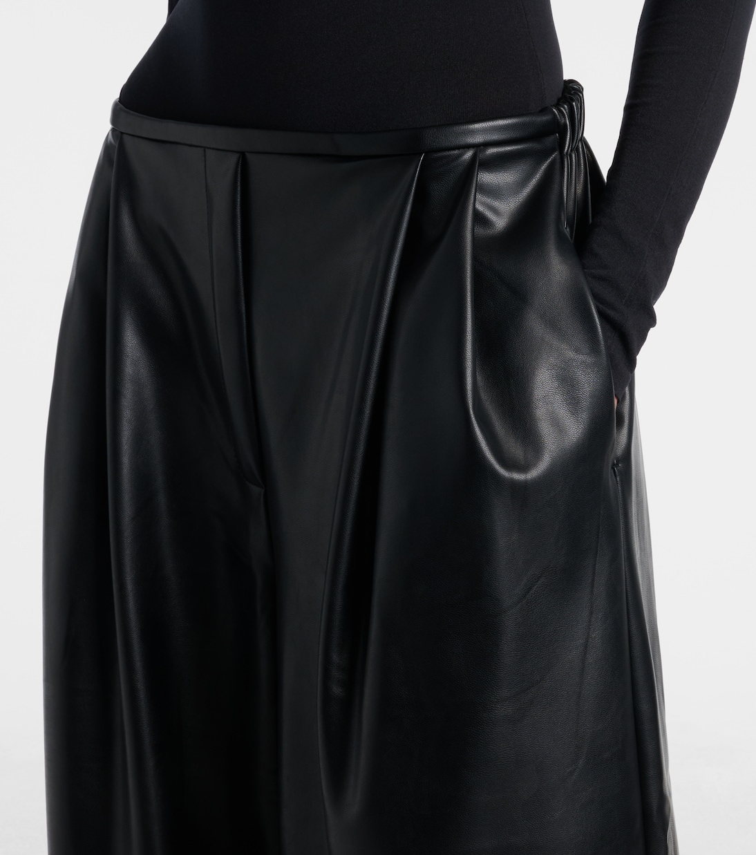 Pleated high-rise wide-leg pants | Norma Kamali