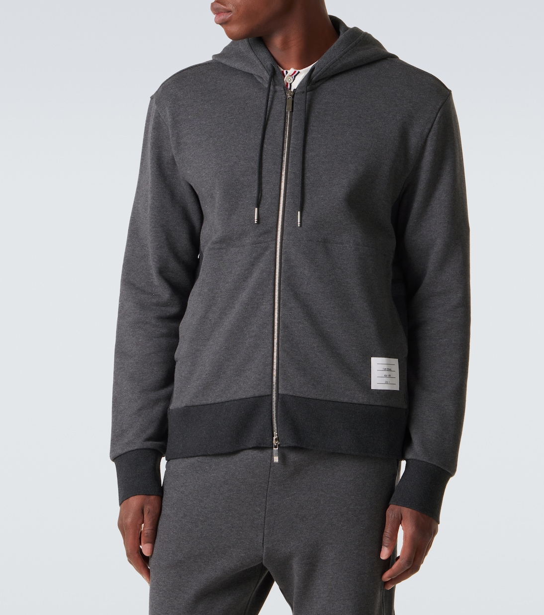 Kapuzenjacke 4-Bar aus Baumwoll-Jersey | Thom Browne