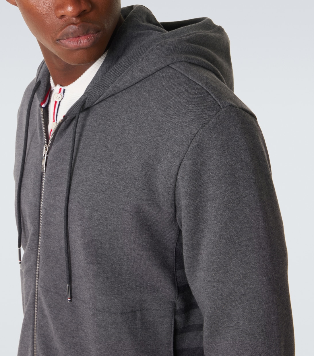 Kapuzenjacke 4-Bar aus Baumwoll-Jersey | Thom Browne