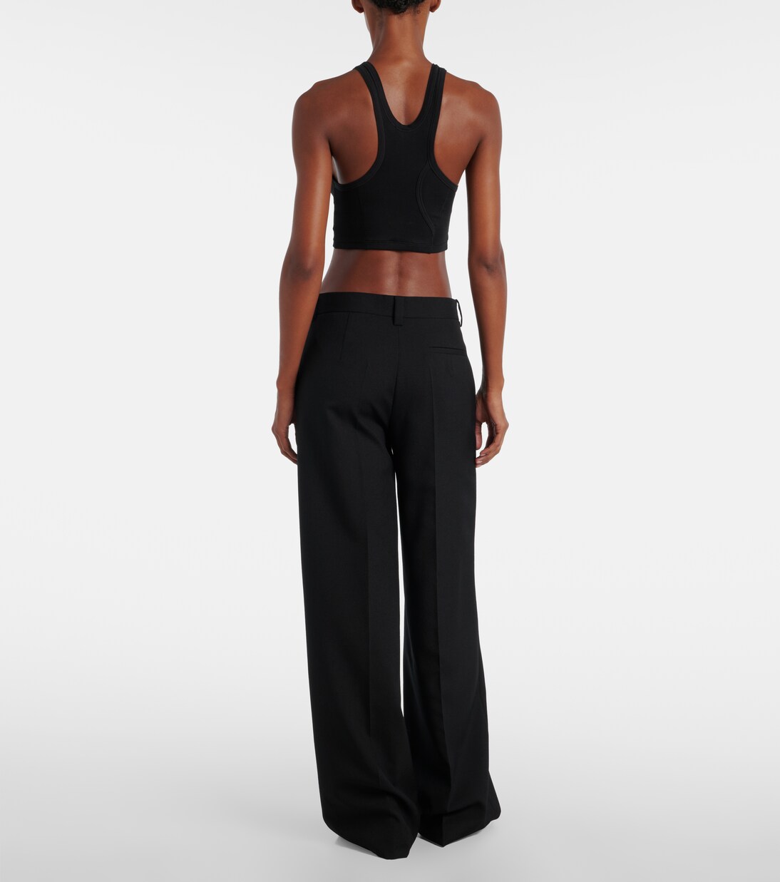 Pamela ribbed-knit cotton-blend crop top | Calvin Klein Collection