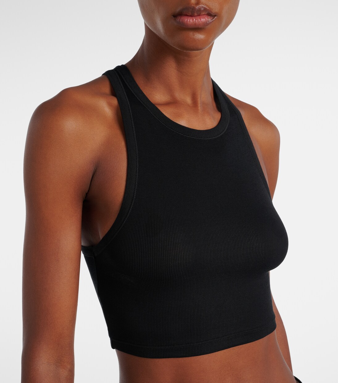 Pamela ribbed-knit cotton-blend crop top | Calvin Klein Collection