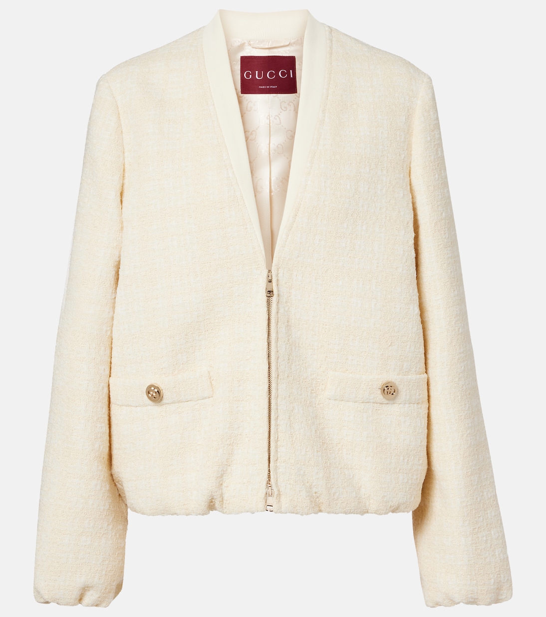 Checked cotton-blend tweed jacket | Gucci