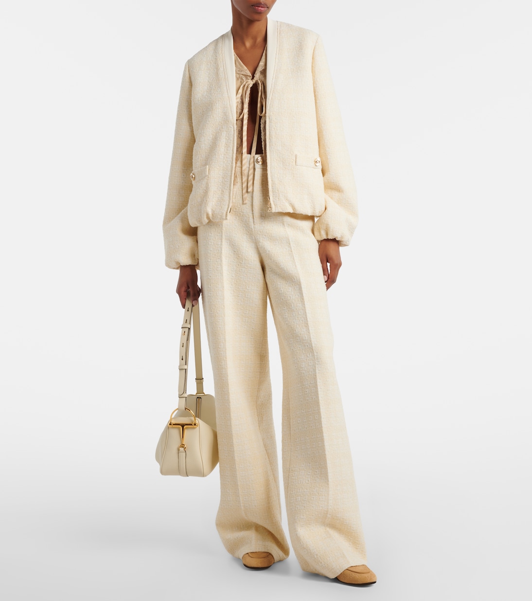 Checked cotton-blend tweed jacket | Gucci