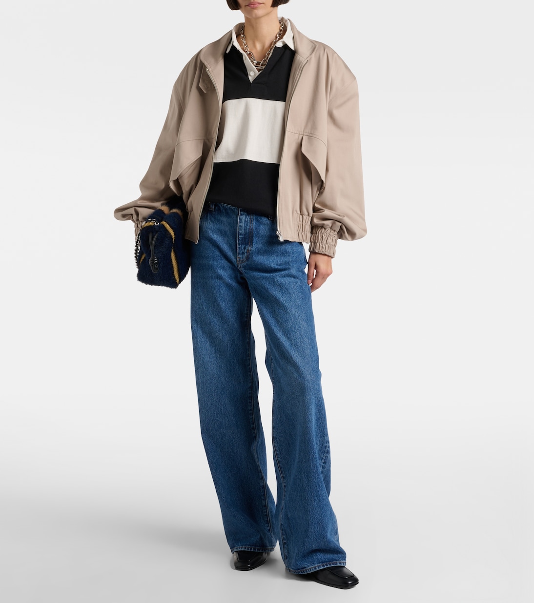 Bubble mid-rise barrel-leg jeans | Frame