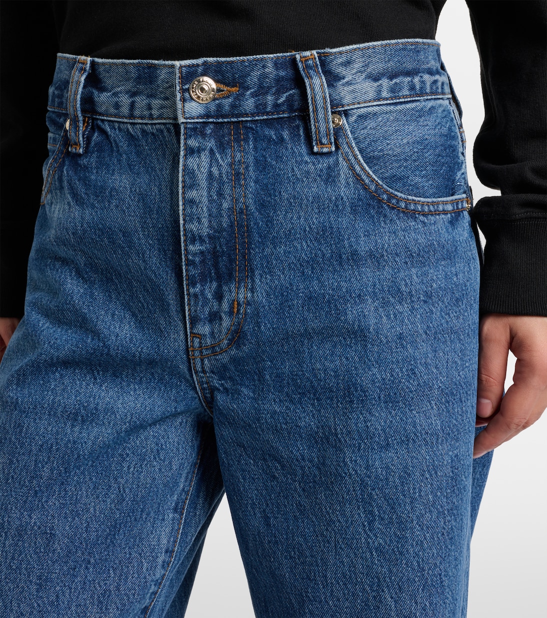 Bubble mid-rise barrel-leg jeans | Frame