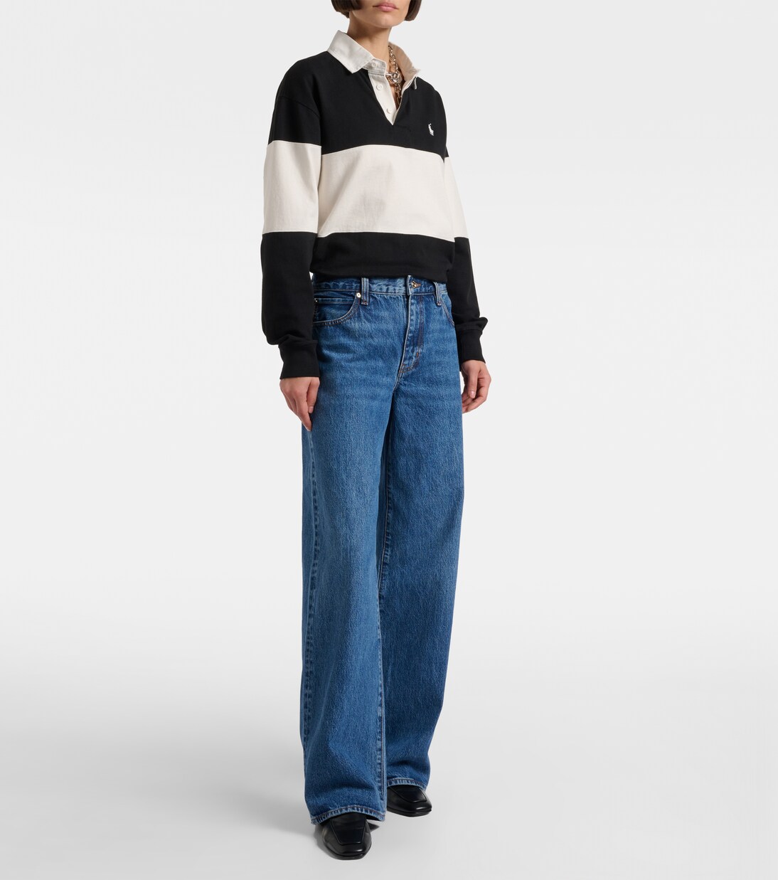 Bubble mid-rise barrel-leg jeans | Frame