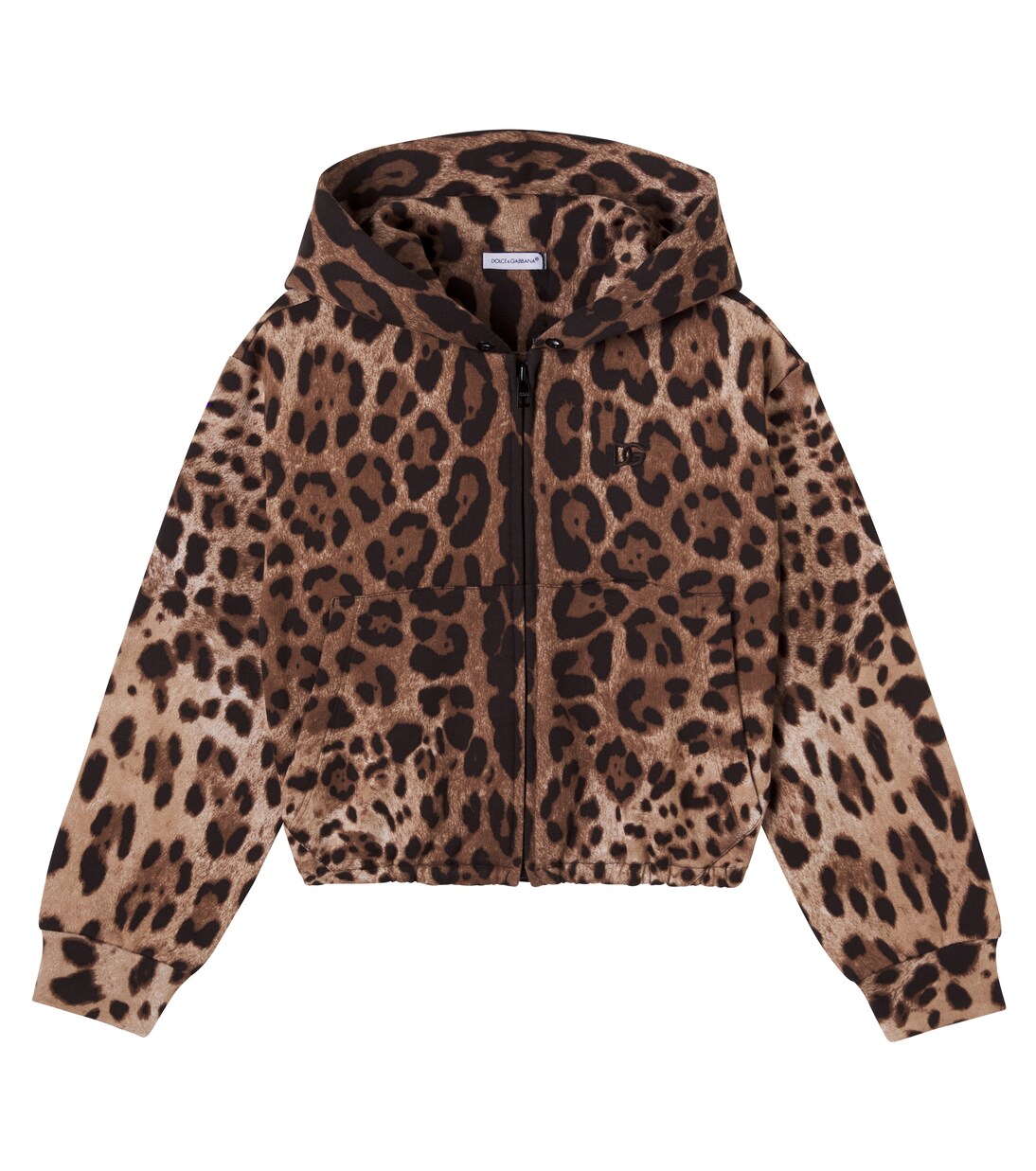 Leopard-print cotton hoodie | Dolce&Gabbana Kids