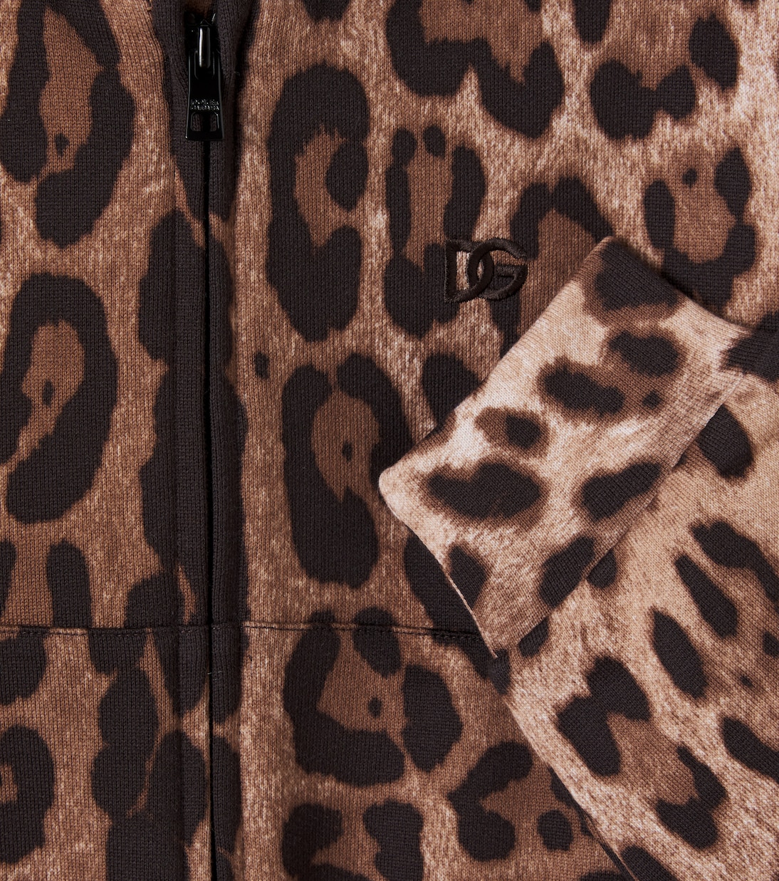 Leopard-print cotton hoodie | Dolce&Gabbana Kids