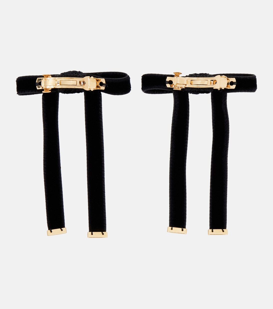 Set of 2 bow-detail velvet barrettes | Prada