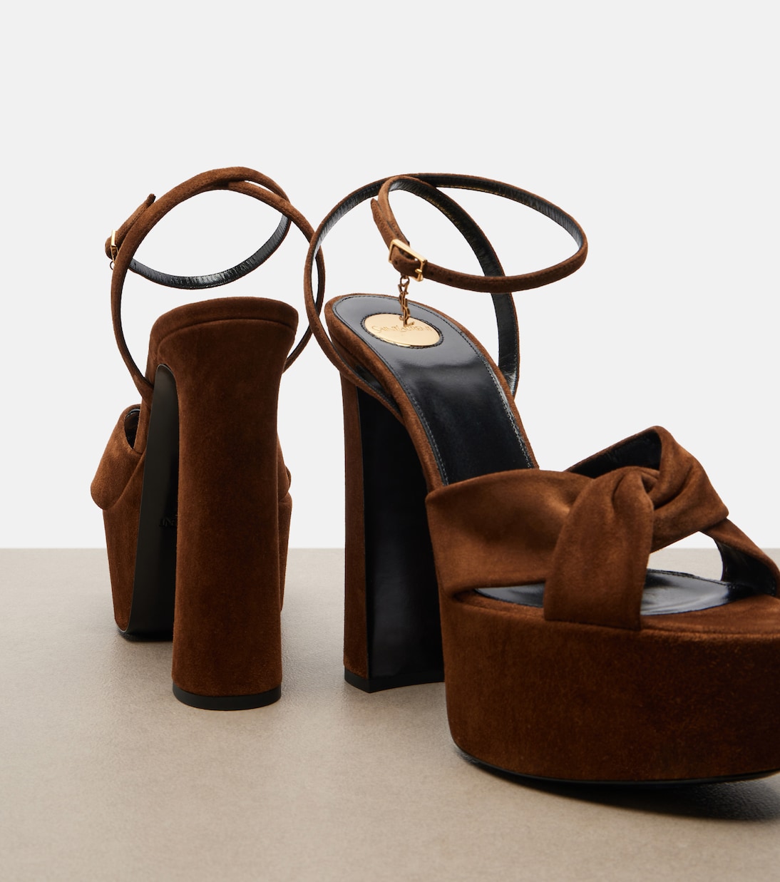 Franciane leather platform sandals | Saint Laurent